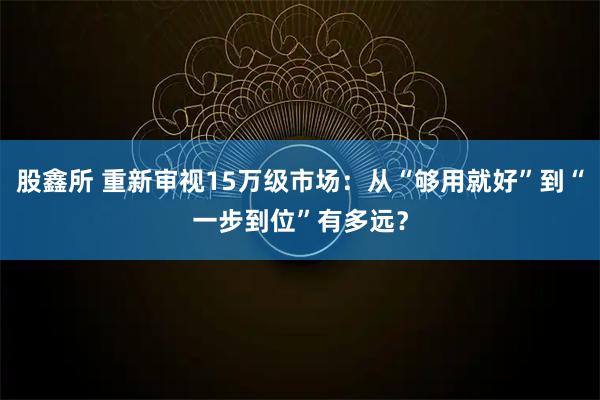 股鑫所 重新审视15万级市场：从“够用就好”到“一步到位”有多远？